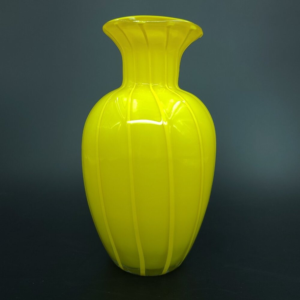 Vintage Blown Layered Yellow Vase